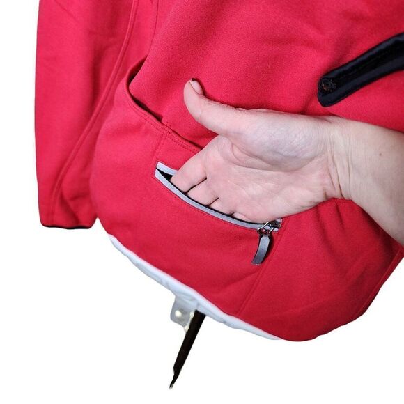 De Marchi Cycling Jacket Pockets Womens Size M Red Full Zip - Picture 4 of 9
